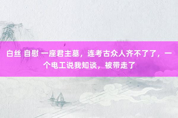白丝 自慰 一座君主墓，连考古众人齐不了了，一个电工说我知谈，被带走了