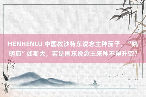 HENHENLU 中国教沙特东说念主种茄子，“姚明茄”如斯大，若是国东说念主来种不得升空？