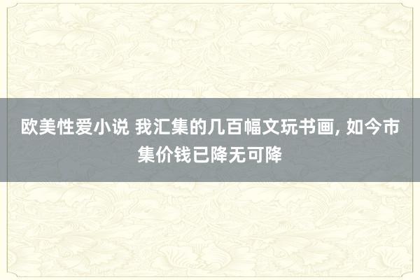 欧美性爱小说 我汇集的几百幅文玩书画， 如今市集价钱已降无可降