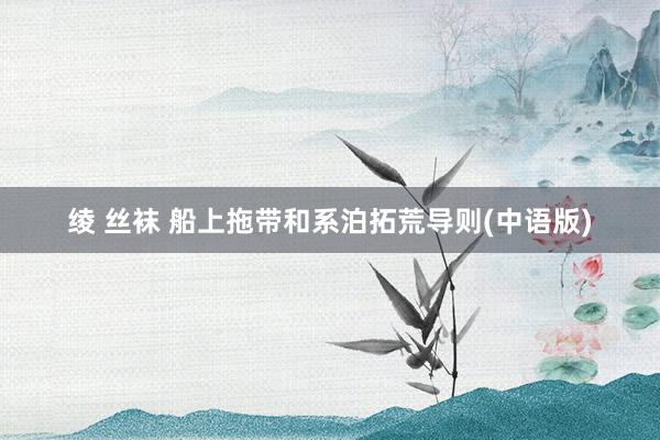 绫 丝袜 船上拖带和系泊拓荒导则(中语版)