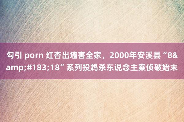 勾引 porn 红杏出墙害全家，2000年安溪县“8&#183;18”系列投鸩杀东说念主案侦破始末