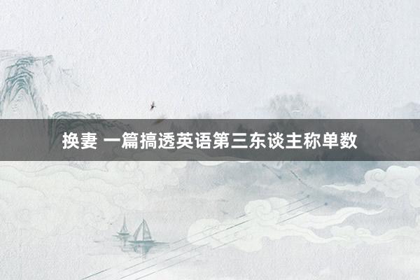 换妻 一篇搞透英语第三东谈主称单数